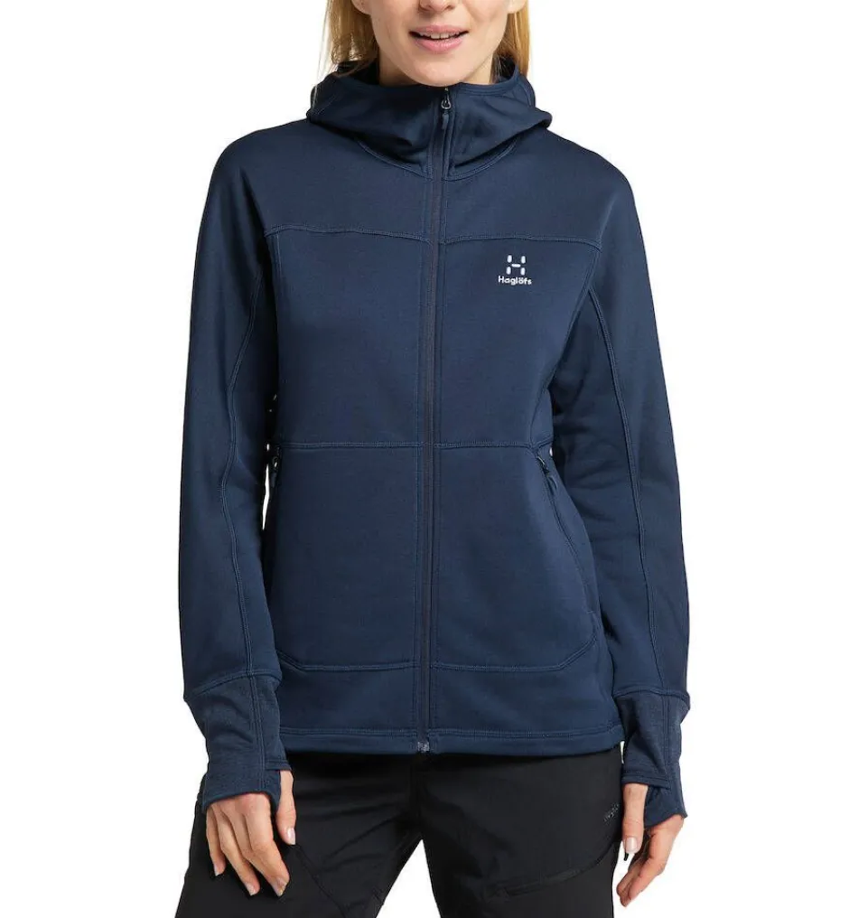 Haglu00f6fs Fleecet, Colleget Ja Hupparit*Haglöfs fleece Betula Hood Women 605062 5LL Mint Stone