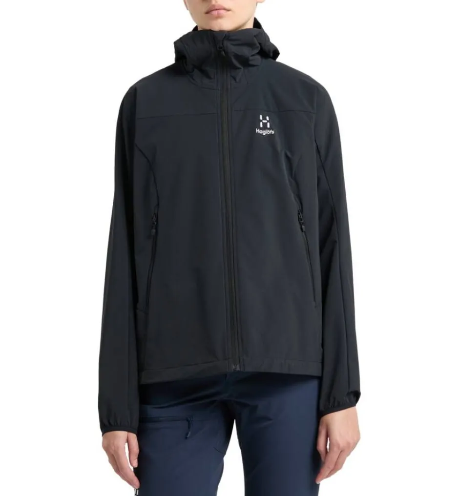 Haglu00f6fs Fleecet, Colleget Ja Hupparit*Haglöfs takki Move Softshell Hood Women 2C5 TRUE BLACK