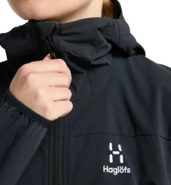 Haglu00f6fs Fleecet, Colleget Ja Hupparit*Haglöfs takki Move Softshell Hood Women 2C5 TRUE BLACK