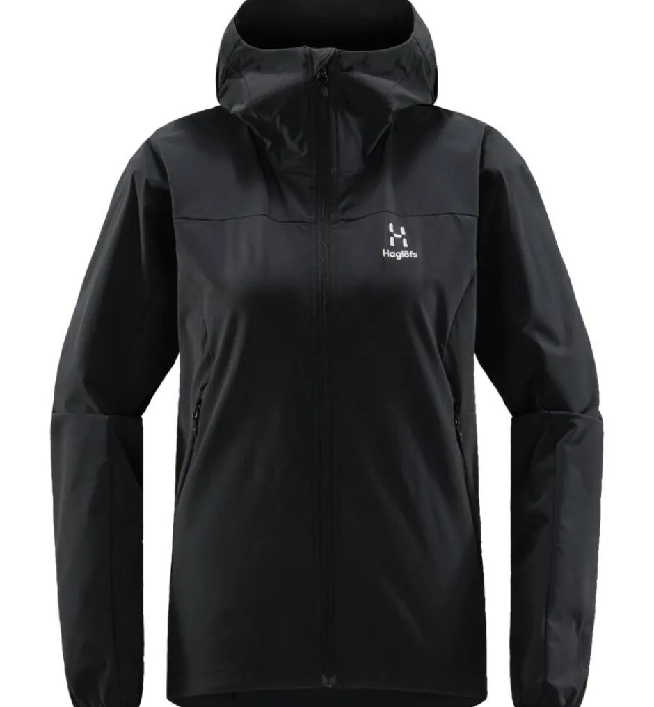 Haglu00f6fs Fleecet, Colleget Ja Hupparit*Haglöfs takki Move Softshell Hood Women 2C5 TRUE BLACK