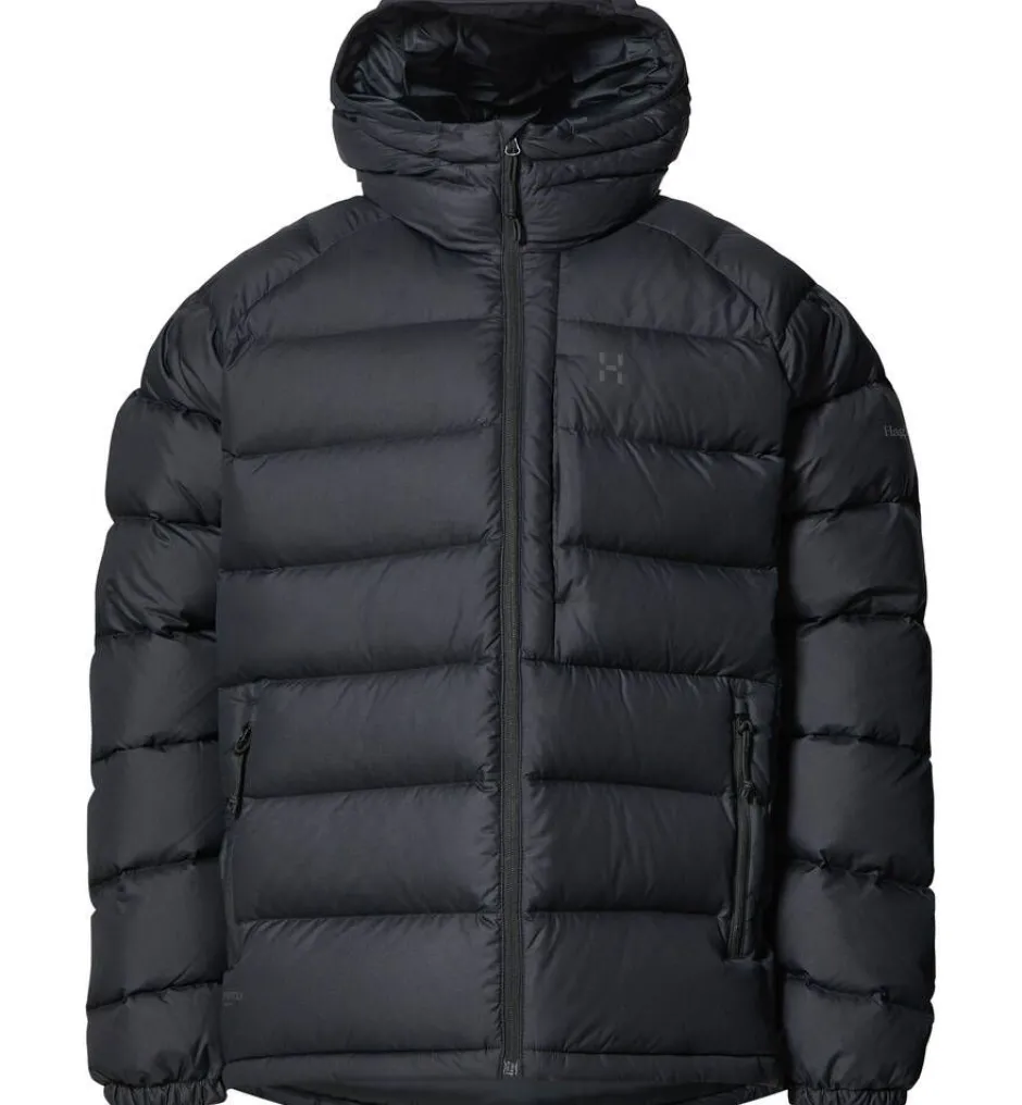 Haglu00f6fs Takit|Talvitakit*Haglöfs takki Rosson Down Hood 2C5 TRUE BLACK