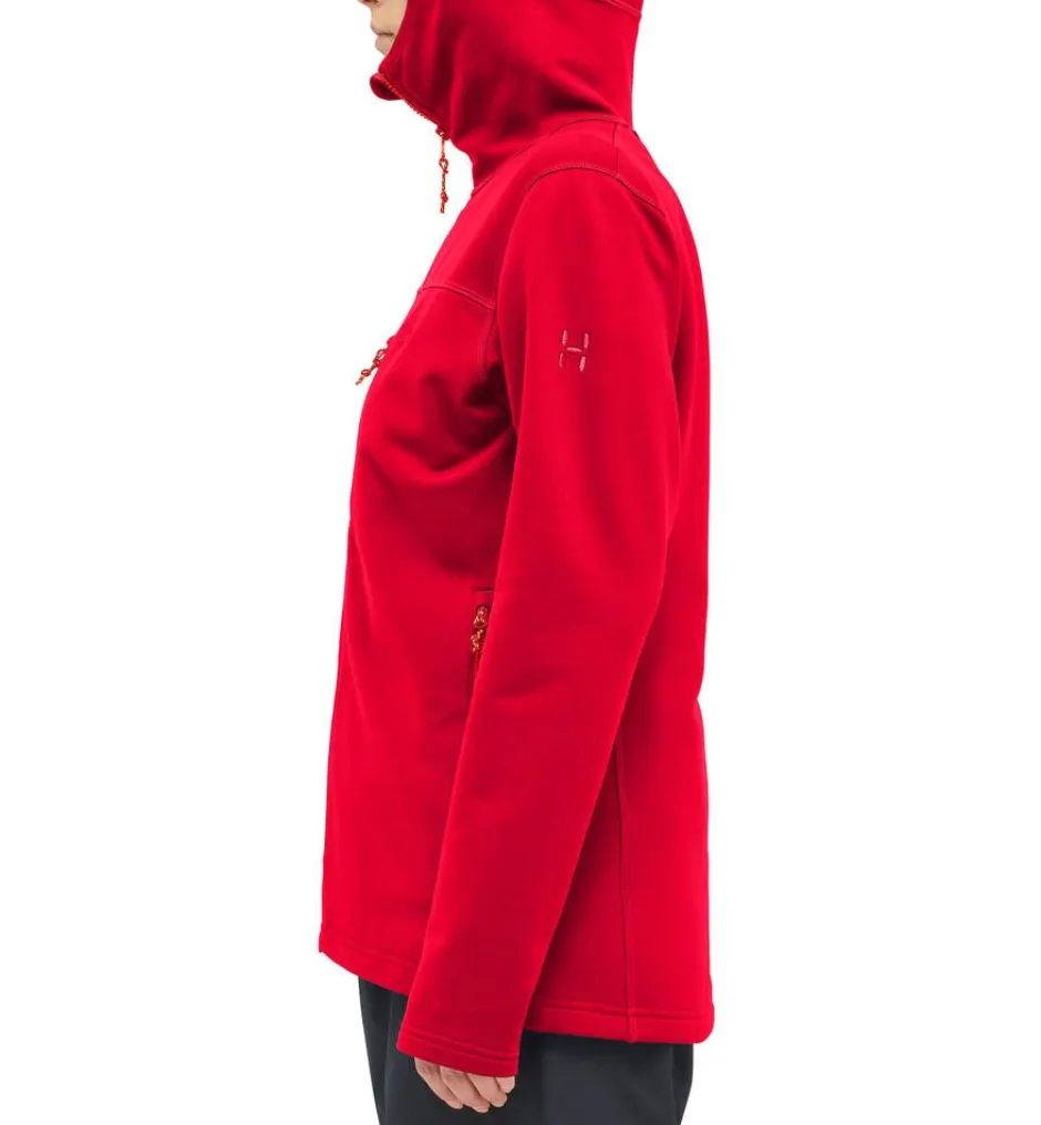 Haglu00f6fs Fleecet, Colleget Ja Hupparit*Haglöfs takki Rosson Mid Hood W 5RA Bright Red