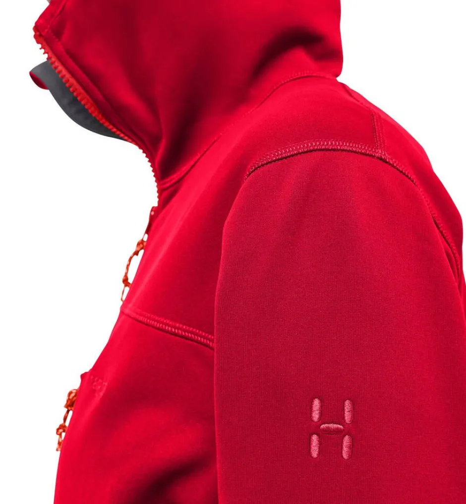 Haglu00f6fs Fleecet, Colleget Ja Hupparit*Haglöfs takki Rosson Mid Hood W 5RA Bright Red
