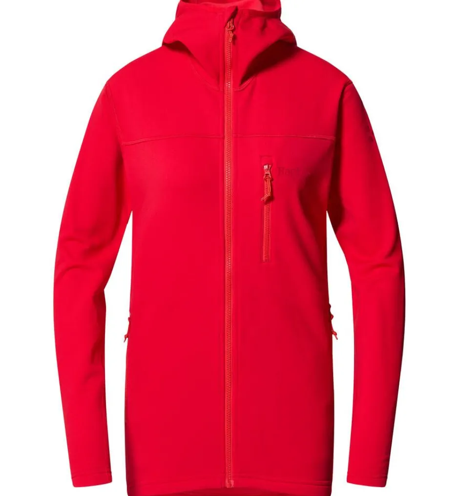 Haglu00f6fs Fleecet, Colleget Ja Hupparit*Haglöfs takki Rosson Mid Hood W 5RA Bright Red