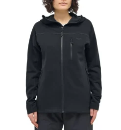 Haglu00f6fs Fleecet, Colleget Ja Hupparit*Haglöfs takki Rosson Mid Hood W 2C5 TRUE BLACK