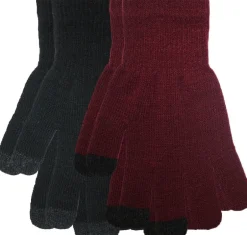 Hofler Käsineet*neulekäsineet HE51186 2 pack 948 Musta/burgundy