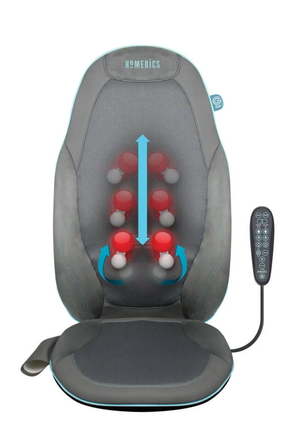 HoMedics Kauneus Ja Terveys*shiatsu hierontaistuin geeli harmaa SGM-1300H-EUX