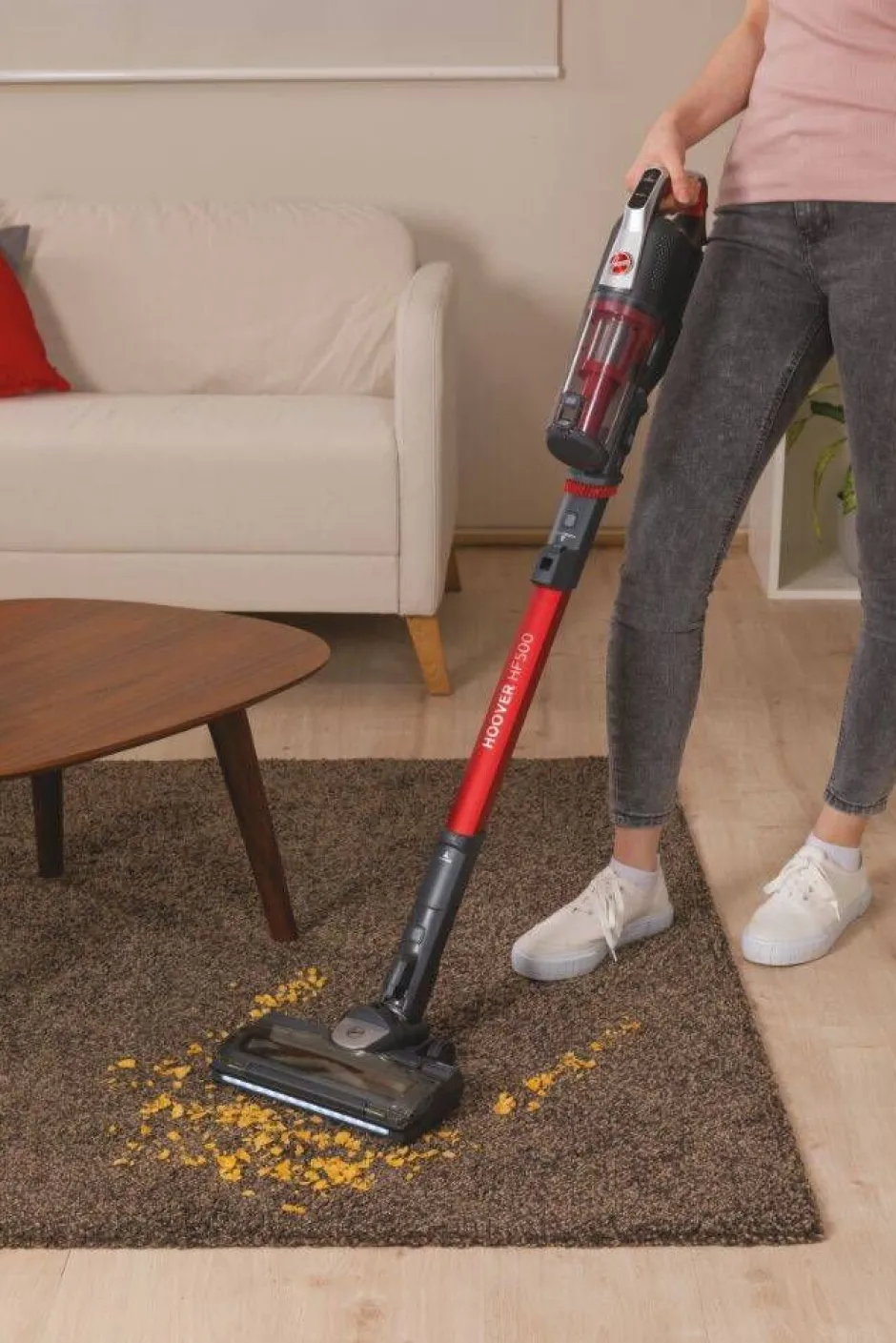 Hoover Silitys Ja Siivous*varsi-imuri Home HF522STH punainen