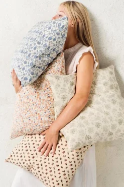 IB Laursen Sisustustekstiilit*tyynynpäällinen Antonia beige kukat ruskea/punain