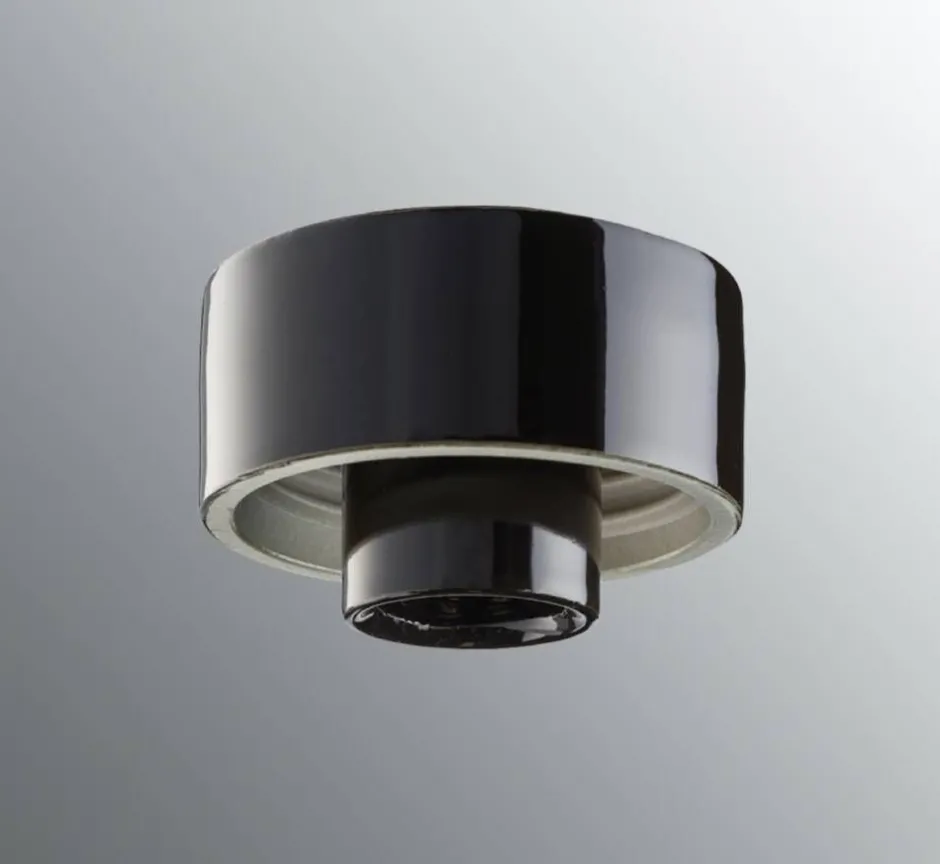 Ifu00f6 Electric Lamput Ja Valaisintarvikkeet*Ifö Electric posliinikanta suora, musta, kierre 84,5mm,
