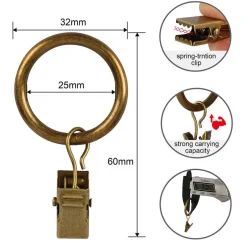 Ihanin Verhot Ja Verhotarvikkeet*verhorenkaat nipistimellä 25/32 mm antiikkimessinki