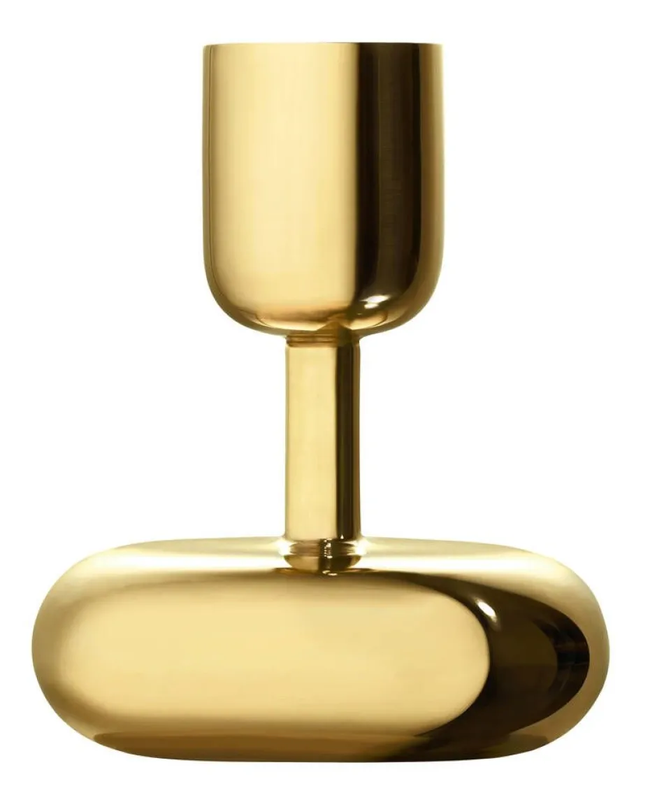 Iittala Lyhdyt Ja Kynttilänjalat*Nappula kynttilänjalka 107 mm messinki