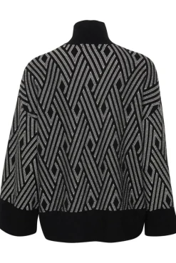 InWear Neulepuserot*neule GitteIW Jacquard pullover Black /White 300027