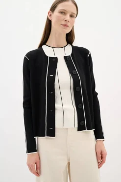 InWear Neuletakit*neuletakki Sacco 194008 Musta / Valkoinen