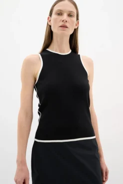 InWear Liivit|Topit*neuletoppi Sacco 194008 Musta / Valkoinen