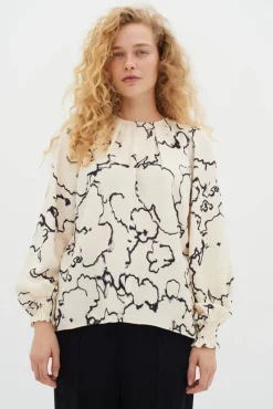 InWear Puserot*pusero CaitIW blouse Big Vanilla Artistic Sky 302559