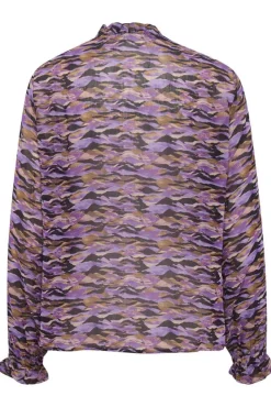 InWear Puserot*pusero ElraIW Basira blouse Landscape Waves Purple 302164