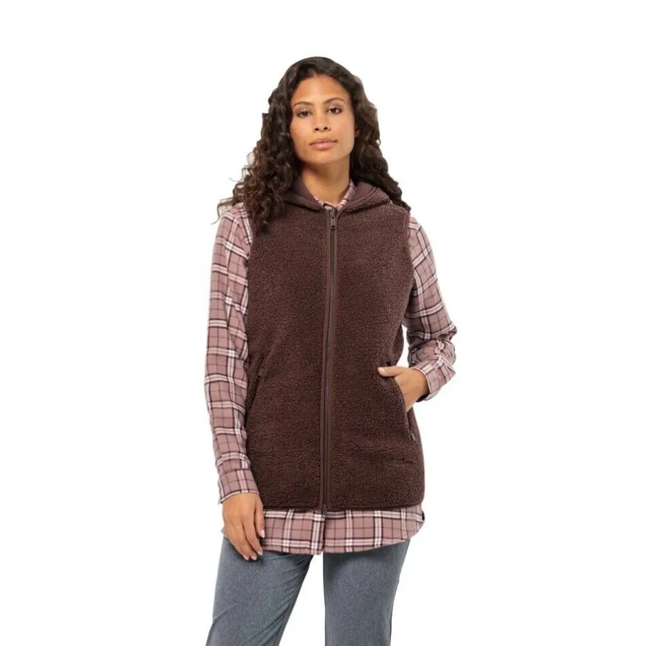 Jack Wolfskin Fleecet, Colleget Ja Hupparit*liivi High curl long vest w 2700 Boysenberry