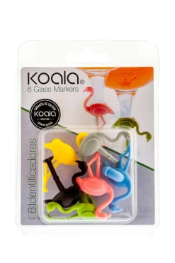 Koala Juoma- Ja Baaritarvikkeet*lasinmerkkaaja flamingo 6 kpl