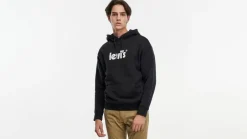 Levi's Colleget*collegehuppari Relaxed Graphic PO 0079 Poster Hoodie Caviar