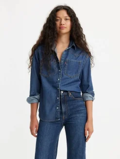 Levi's Puserot*farkkupusero 0007 Teodora Western Shirt 0007 Sininen Air Space 5