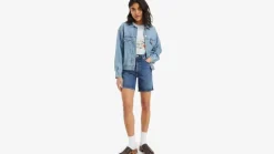 Levi's Shortsit Ja Caprit*farkkushortsit Ribcage Bermuda Short 0001 Basic farkkusininen