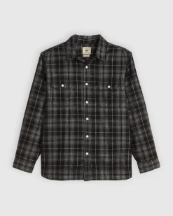 Levi's Kauluspaidat*samettipaita Jackson Worker Corduroy Overshirt 0280 Huxley Plaid Jet Black