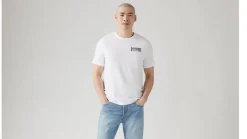 Levi's T-Paidat*t-paita Graphic Crewneck Tee 1855 Brin Music Inspired White