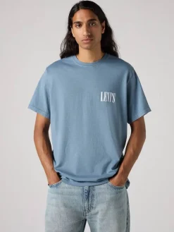 Levi's T-Paidat*t-paita Ss Relaxed Fit Tee 1917 Ssnl Serif Logo Steam Blue