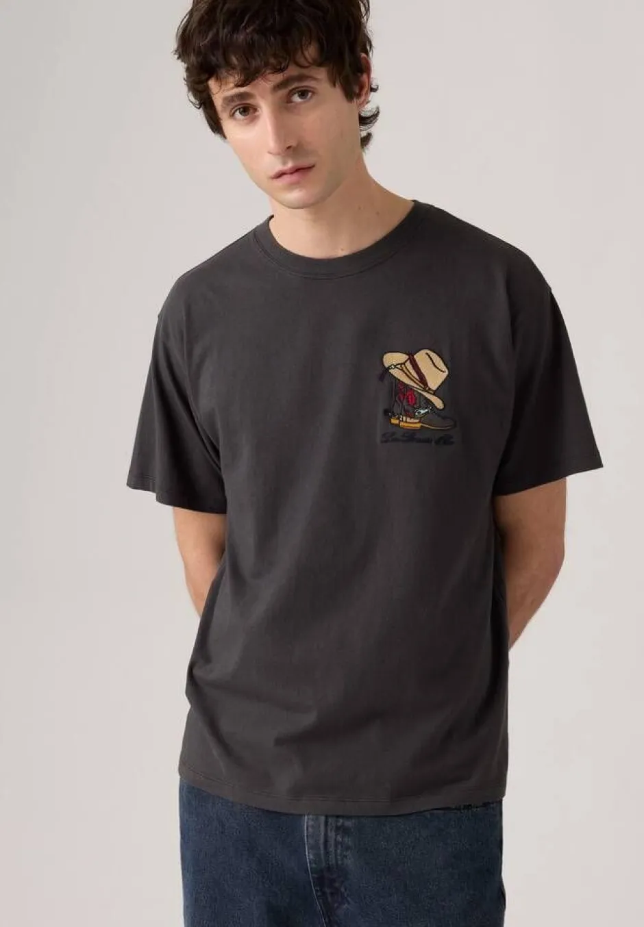 Levi's T-Paidat*t-paita Vintage Fit Graphic Tee 0360 Horseshoe Bison Phantom