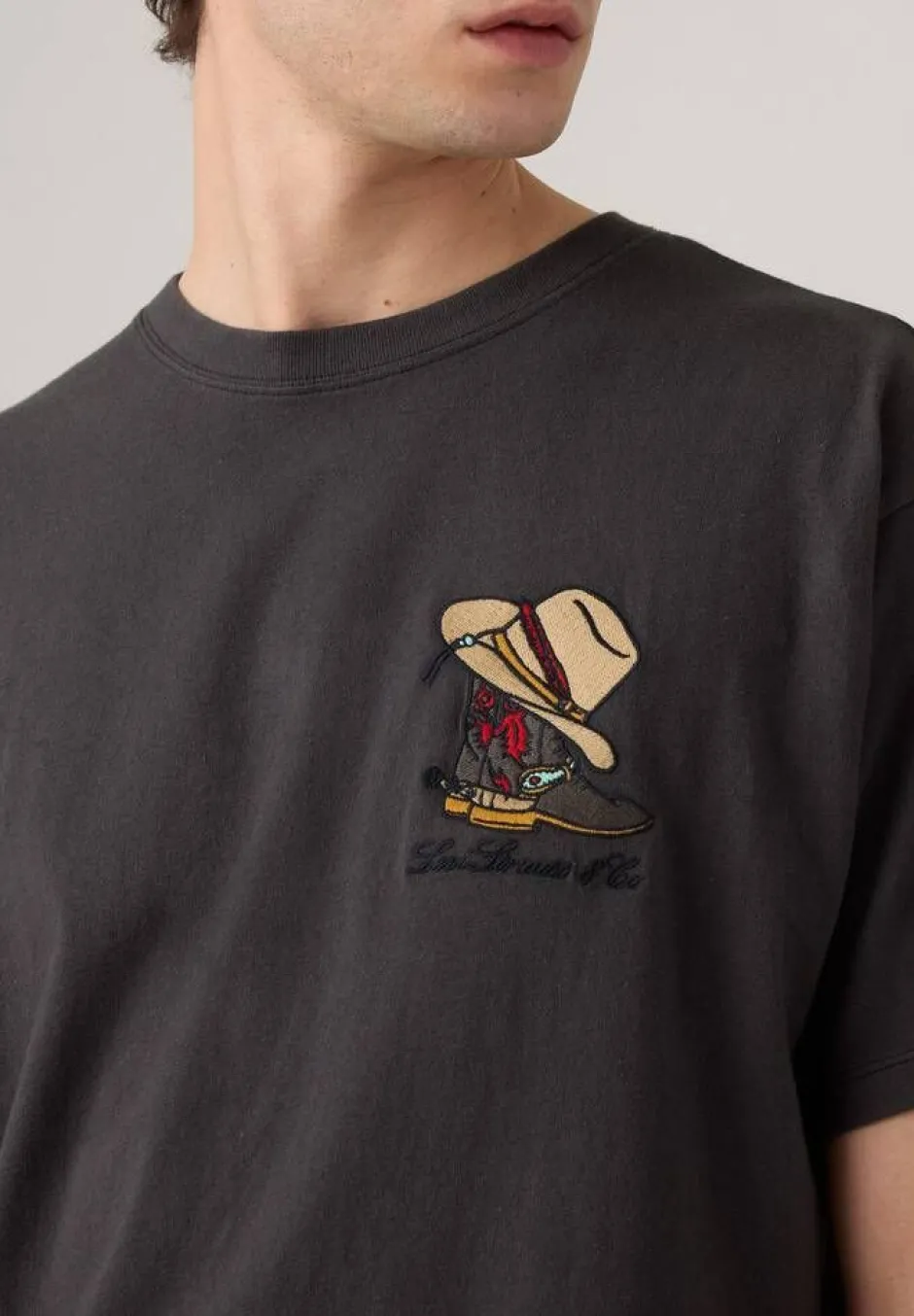 Levi's T-Paidat*t-paita Vintage Fit Graphic Tee 0360 Horseshoe Bison Phantom