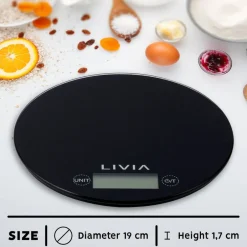 Livia Keittiötarvikkeet*keittiövaaka pyöreä musta