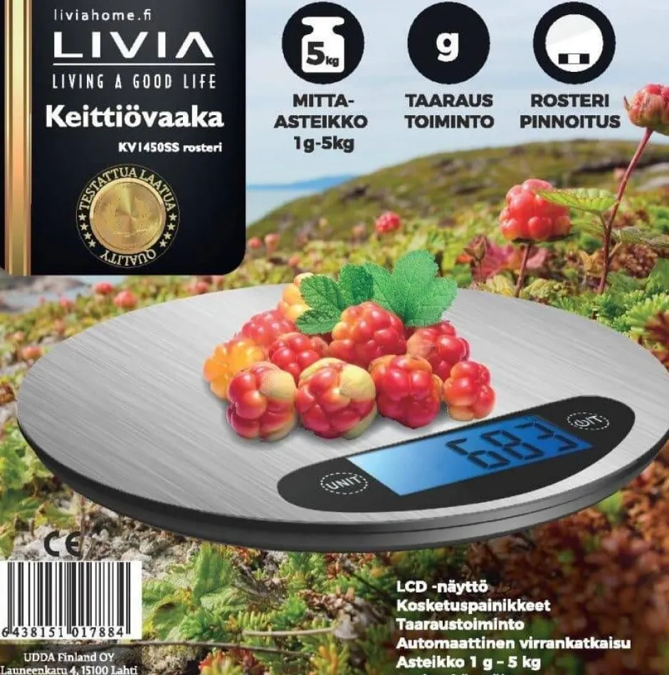 Livia Keittiötarvikkeet*keittiövaaka pyöreä rst