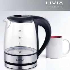 Livia Kahvi Ja Kuumat Juomat*lasinen vedenkeitin 1,2 L 1500 W