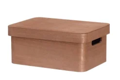 4Living Säilytyskorit Ja Laatikot|Ruoansäilytys Ja Järjestys*puulaatikko kannella 30x21x13 cm ruskea