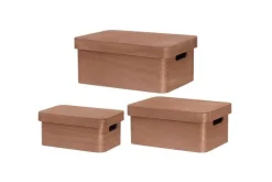 4Living Säilytyskorit Ja Laatikot|Ruoansäilytys Ja Järjestys*puulaatikko kannella 30x21x13 cm ruskea