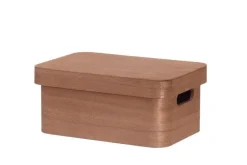 4Living Säilytyskorit Ja Laatikot|Ruoansäilytys Ja Järjestys*puulaatikko kannella 25x17x11 cm ruskea