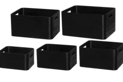 4Living Säilytyskorit Ja Laatikot|Ruoansäilytys Ja Järjestys*puulaatikko 26x20x13,5 cm musta