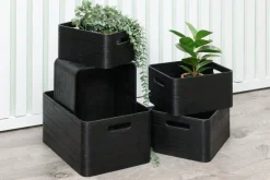 4Living Säilytyskorit Ja Laatikot|Ruoansäilytys Ja Järjestys*puulaatikko 26x20x13,5 cm musta
