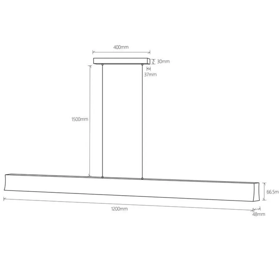 Mantra Sisustusvalaisimet*Hanok riippuvalaisin 120 cm musta