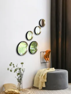 Mirrors and More Kellot Ja Peilit*peilisetti Vivien 5-pack musta/kulta