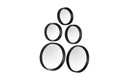 Mirrors and More Kellot Ja Peilit*peilisetti Vivien 5-pack musta