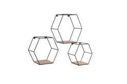 Mirrors and More Hyllyt Ja Telineet|Huonekalut*seinähylly Chiara musta/puu 3-pack