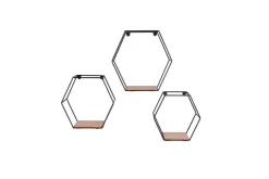 Mirrors and More Hyllyt Ja Telineet|Huonekalut*seinähylly Chiara musta/puu 3-pack