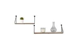 Mirrors and More Hyllyt Ja Telineet|Huonekalut*seinähylly Dana musta/puu 2-pack