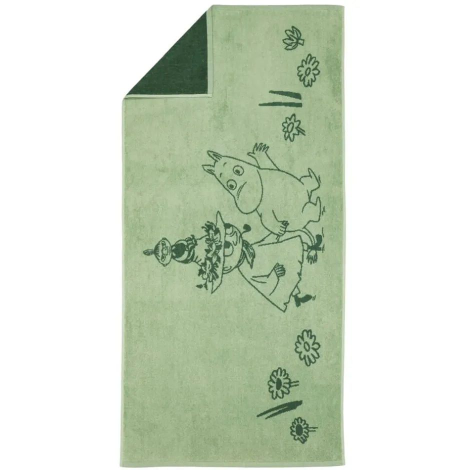 Moomin Kylpyhuone- Ja Saunatekstiilit|Kylpyhuone- Ja Saunatekstiilit*Arabia kylpypyyhe 70x140 cm Sydänystävät GOTS