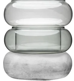 Muurla Maljakot Ja Ruukut*Rinkeli kynttilälyhty/maljakko harmaa 18,5 cm