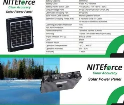 NITEforce Metsästyselektroniikka*aurinkopaneeliakku 8000mAh, Solar Power Panel