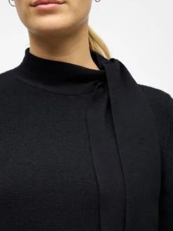 Object Neulepuserot*neule Objthess L/S Bow Black