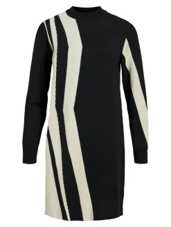 Object Vapaa-Ajan Mekot*neulemekko Objray L/S Black sandshell vertical stripes